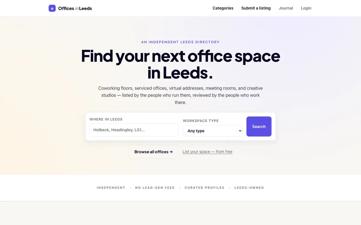 The Offices in Leeds homepage