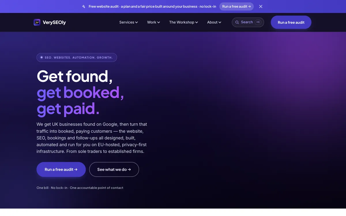 The VerySEOly homepage